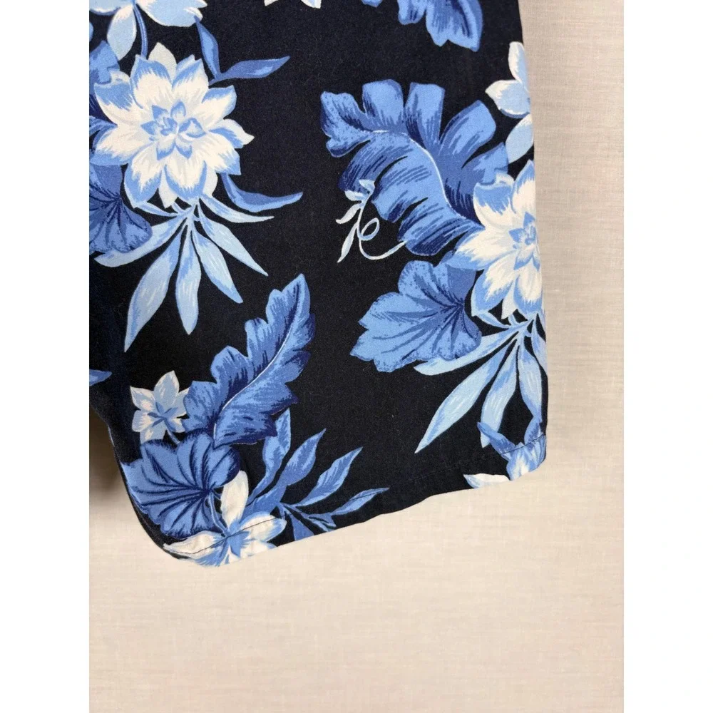 Janie and Jack‎ Girls 7 Navy Blue Tropical Floral Chino Shorts Summer Vacation
